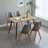 Masa dining cu picioare metalice negre si blat din MDF maro stejar, 15 mm grosime, 120X80X74 cm, Randers HARO